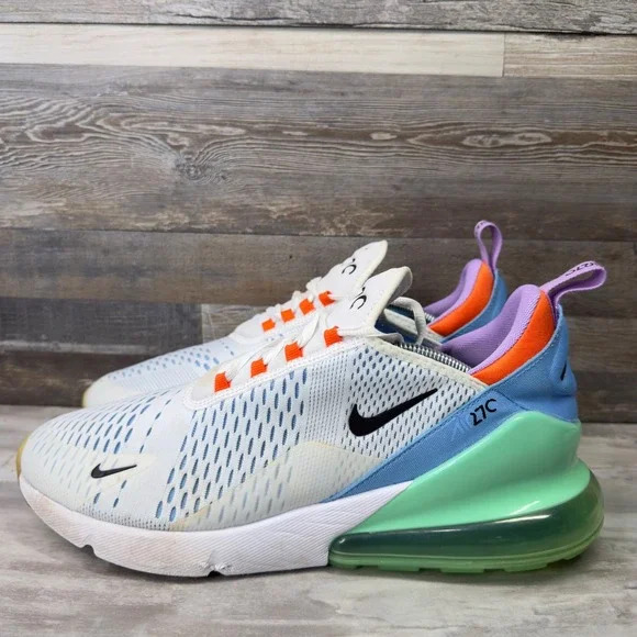 Nike Air Max 270 Mens Size 12.5 White Multi-Color Running Shoes DX2347-100 - Picture 2 of 11
